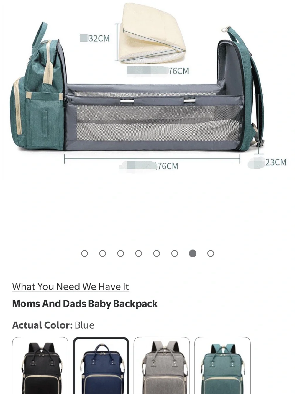 Moms And Dads Navy Blue Baby Backpack Diaper Bag